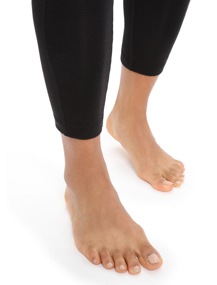 Black Icebreaker Merino Fastray High Rise Women's Running Tights | AU 1510FDNM